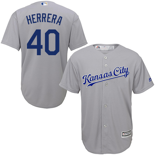 Royals #40 Kelvin Herrera Grey Cool Base Stitched Youth MLB Jersey - Click Image to Close